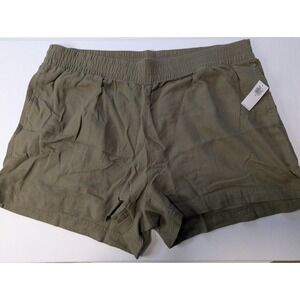 Old Navy Olive Green Linen Blend Comfort Waistband Shorts XL 692834-02 F08 NWT
